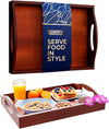 Bamboo Serving Tray – Elegant Brown Ottoman Tray for Serving, Organizing & Home Decor