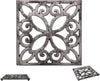Cast Iron Trivet with Vintage Pattern and Rubber Pegs