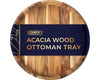 Modern 22" Acacia Wood Round Serving Tray – Oil Finish for Food, Breakfast in Bed, Coffee Table, Snacks, Decor & More
