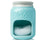 Ceramic Sponge Holder for Kitchen Sink – Farmhouse Mason Jar Style Caddy – Aqua Blue Rustic Décor with Free Sponge