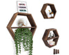 Rustic Wall Mounted Hexagonal Floating Shelves – Set of 3