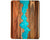 Celeste Blue Resin & Acacia Wood Serving Tray – Modern 12x16 Inch Tray for Serving Food, Breakfast in Bed, Coffee Table Decor, Snacks, Patio, and Organization
