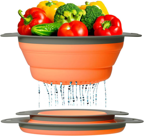 Colander Set - 2 Collapsible Colanders (Strainers) Set