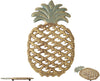 Cast Iron Pineapple Trivet in Rustic Finish w/ Rubber Pegs
