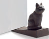 Vintage Cast Iron Cat Door Stop Wedge – Decorative Rust Brown Finish – front view – Comfify