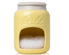 Farmhouse Ceramic Sponge Holder – Mason Jar Sink Caddy in Yellow – Rustic Kitchen Decor with Free Sponge