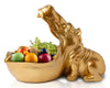 Funky Hippo Resin Bowl – Decorative Golden Hippopotamus Figurine for Snacks, Keys & Trinkets – Playful Modern Home Accent