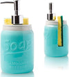 Mason Jar Kitchen Soap Dispenser & Sponge Holder