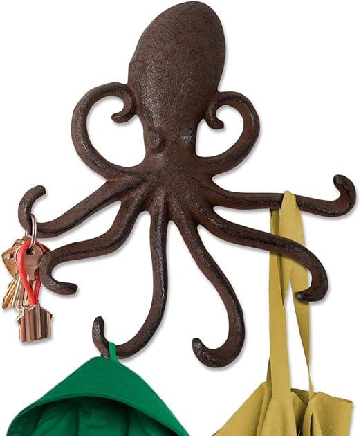 Cast Iron Octopus Wall Hook