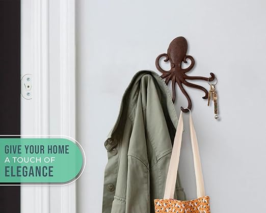 Cast Iron Octopus Wall Hook