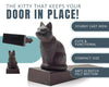 Vintage Cast Iron Cat Door Stop Wedge – Decorative Rust Brown Finish – lifestyle in entryway – Comfify