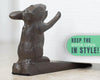 Vintage Cast Iron Mouse Door Stop Wedge – lifestyle in entryway – Comfify