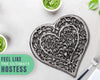 Cast Iron “Heart” Trivet with Rustic Finish and Rubber Pegs