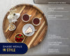 Modern 22" Acacia Wood Round Serving Tray – Oil Finish for Food, Breakfast in Bed, Coffee Table, Snacks, Decor & More