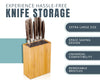 Ergonomic Bamboo Knife Block – Wide Countertop Holder for All Knife Sizes – Sleek, Durable & Versatile Kitchen Organizer