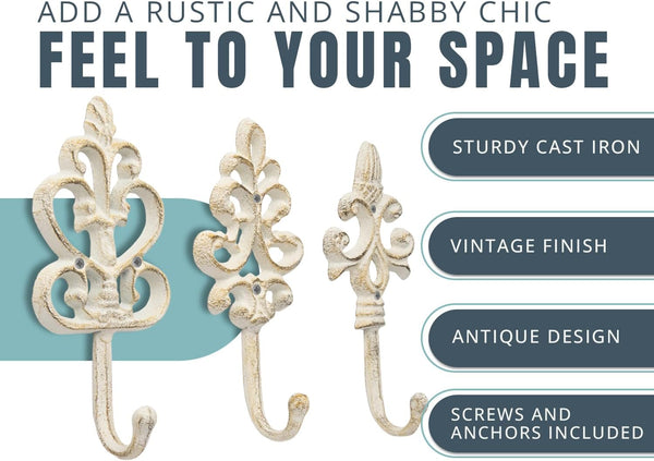Shabby Chic Cast Iron Decorative Wall Hooks