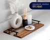 Pearl White Resin & Acacia Wood Serving Tray with Handles – 16x9" Charcuterie Board for Food, Decor & Entertaining