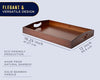 Bamboo Serving Tray – Elegant Brown Ottoman Tray for Serving, Organizing & Home Decor