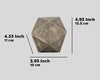 Ancient Gold Cast Iron D20 Dice – Large, Heavy Metal 20-Sided Die for D&D, RPG, Decor & Collectors
