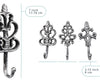 Comfify Shabby Chic Decorative Wall Hooks - Set of 3 - Cast Iron French Country Wall Decor - Farmhouse Hangers for Coats, Purses and More - Silver with Black