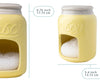 Farmhouse Ceramic Sponge Holder – Mason Jar Sink Caddy in Yellow – Rustic Kitchen Decor with Free Sponge