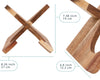 Acacia Wood Cookbook Stand – Rustic Vintage Brown Recipe Book Holder for Kitchen Counter – detail close-up – Comfify