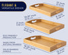 Set of 3 Bamboo Serving Trays – Minimalist Ottoman Trays for Food, Drinks & Home Décor