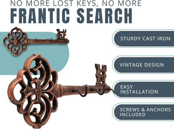 Vintage, Cast Iron Key Holder for Wall