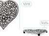 Cast Iron “Heart” Trivet with Rustic Finish and Rubber Pegs