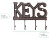 Rustic Farmhouse Wall Key Holder – Vintage Cast Iron Key Rack with 4 Hooks – Decorative Wall Mount Organizer with Screws & Anchors – 6x8” (Brown)