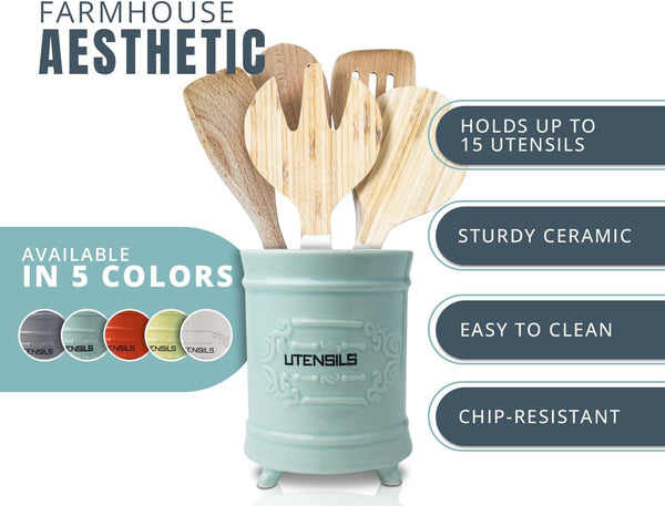 Shabby Chic, French-style Ceramic Utensil Holder