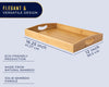 Comfify Bamboo Serving Tray – 1pc Natural Wood Ottoman Tray for Serving, Entertaining & Home Décor – Smooth Edge Design