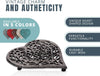 Cast Iron “Heart” Trivet with Rustic Finish and Rubber Pegs