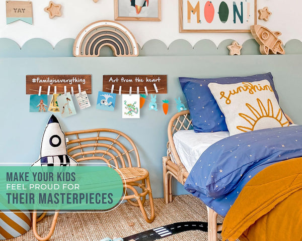 Wall Mount Kids Art Display Rack