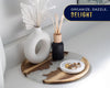 Modern Round 12" Serving Tray – Pearl White Resin & Acacia Wood | Elegant Tray for Food, Coffee Table, Breakfast in Bed & Home Decor