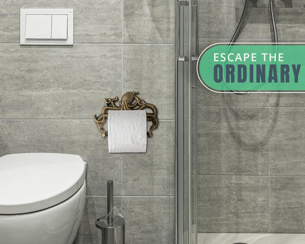 Decorative Cast Iron Octopus Toilet Paper Roll Holder