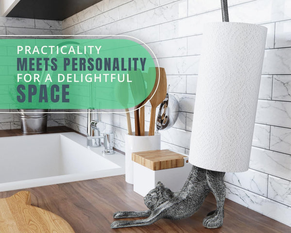 Yoga Cat Decorative Paper Towel Holder or Toilet Paper Holder
