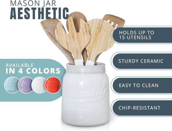 Comfify Wide Mouth Mason Jar Utensil Holder