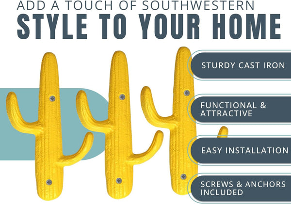 Cast Iron Cactus Coat Hooks