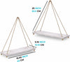 Hanging Shelves for Wall - Set of 2 – Rustic Farmhouse Boho Shelves with String – scale comparison – Comfify