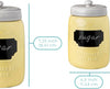 Mason Jar Ceramic Canister Set for Kitchen - Set of 3 Decorative Storage Containers with Air-Tight Lids for Coffee, Sugar - Country Style Storage w/Reusable Writable Surface - 12.85oz/Canister – packaging view – Comfify