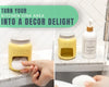 Farmhouse Ceramic Sponge Holder – Mason Jar Sink Caddy in Yellow – Rustic Kitchen Decor with Free Sponge