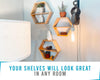 Rustic Wall Mounted Hexagonal Floating Shelves – Set of 3