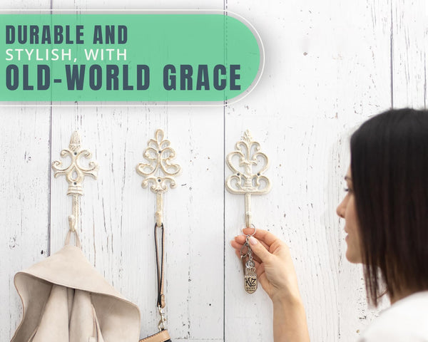 Shabby Chic Cast Iron Decorative Wall Hooks