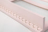 Rustic Wall-Mounted Jewelry Organizer – Pink Wooden Holder with Shelf, Bracelet Rod & 16 Hooks for Earrings & Necklaces
