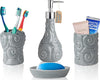Designer - 4 Piece Bathroom Accessories Set - Ocean Waves Design