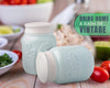Vintage Mason Jar Salt & Pepper Shakers – Aqua Blue Ceramic Set by Comfify | Rustic, Shabby Chic Kitchen Decor