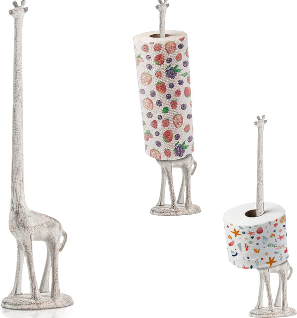 Vintage Giraffe Paper Towel & Toilet Paper Holder – Whimsical Antique Animal Design Roll Dispenser for Kitchen & Bathroom Decor