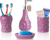 Designer - 4 Piece Bathroom Accessories Set - Ocean Waves Design