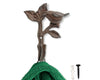Rustic Bird on a Branch Wall Hook – Heavy Duty Metal Hanger, Vintage Recycled Design, Decorative & Functional (Rust Brown) – front view – Comfify